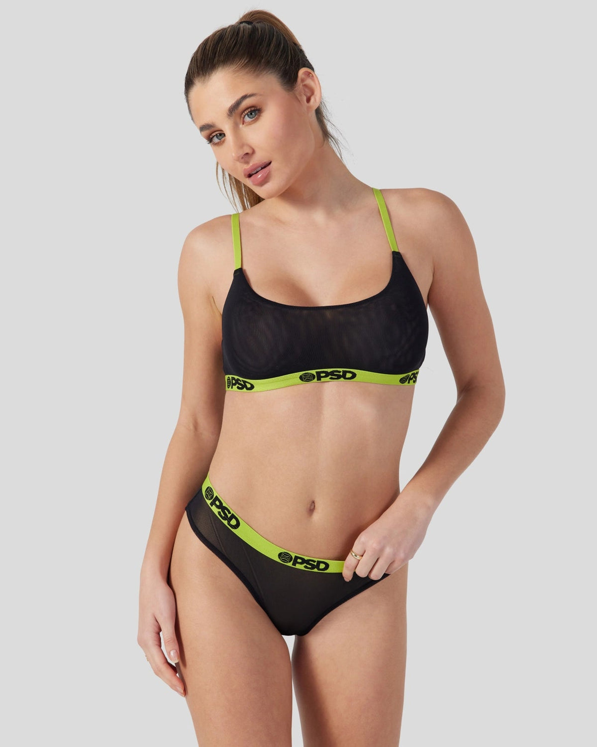 Mesh - Solid Black - Scoop Bralette - Mesh