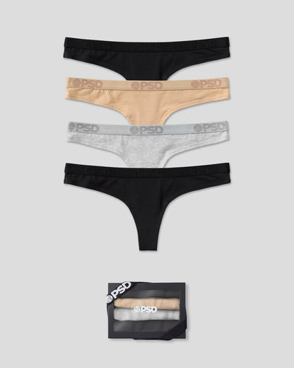 Modal 4 Pack - Neutral - Thong - Modal