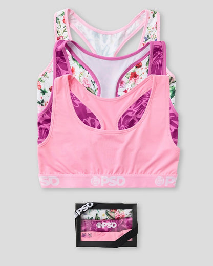 3 Pack - Floral Bliss - Sports Bra