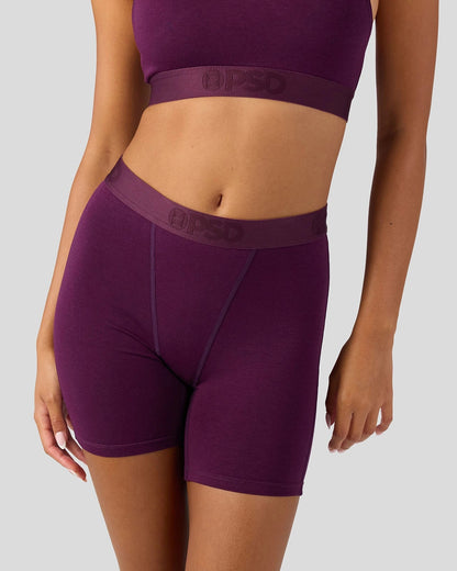 Modal Solids - Plum - Womens Boxer Brief - Modal