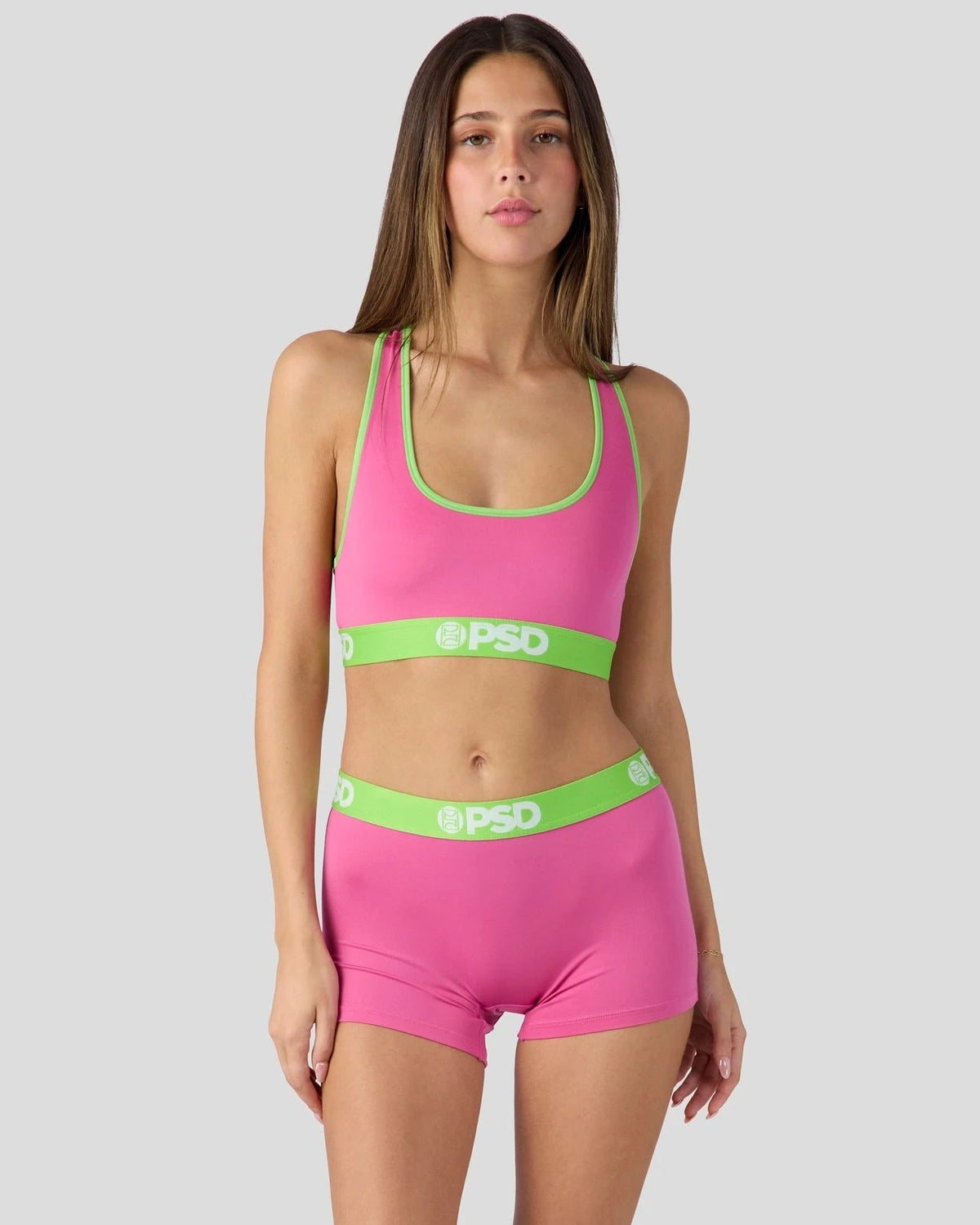Solids - Pink Pop - Sports Bra