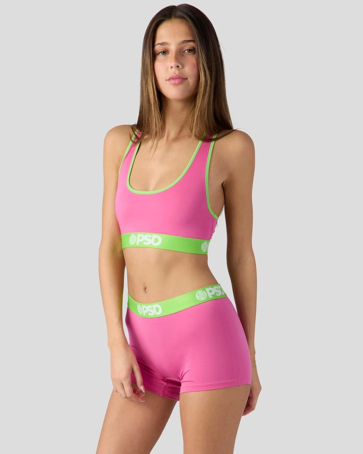 Solids - Pink Pop - Sports Bra
