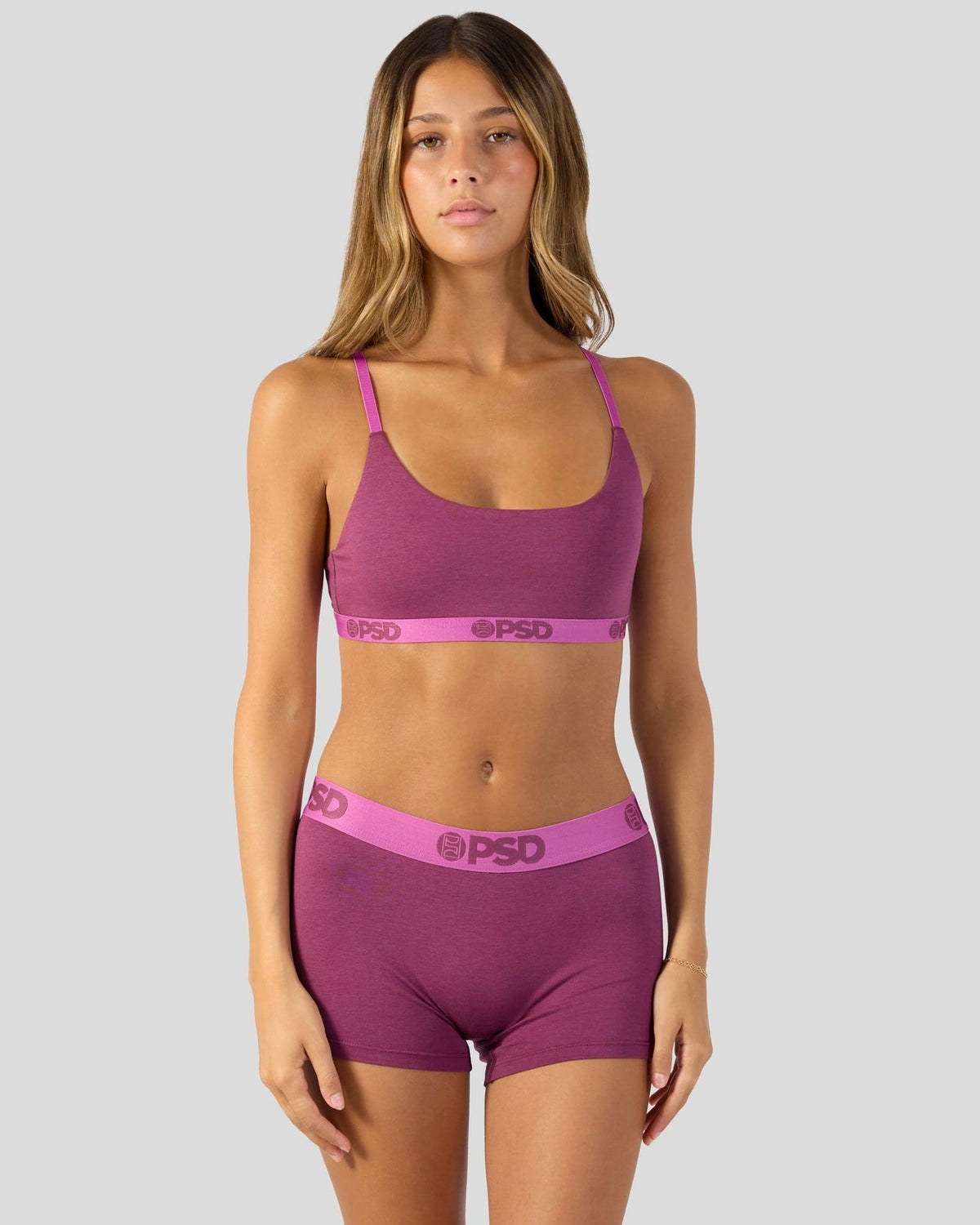 Modal Solids - Mag Purp - Scoop Bralette - Modal