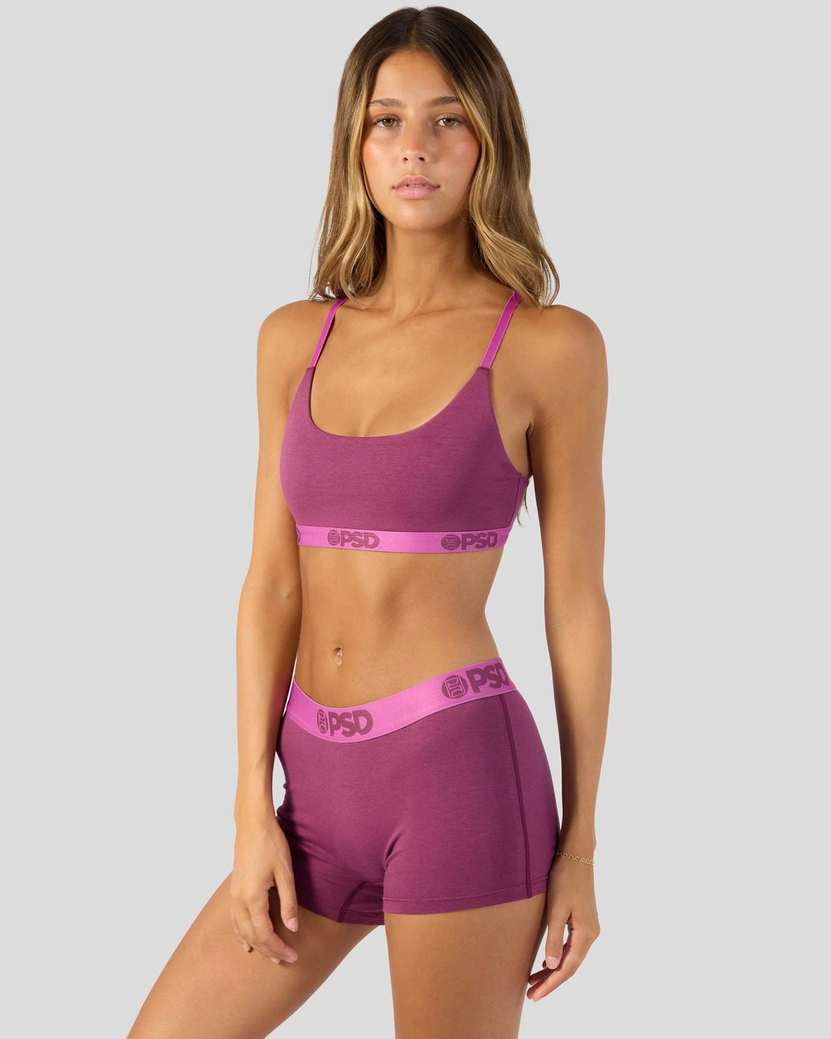 Modal Solids - Mag Purp - Scoop Bralette - Modal