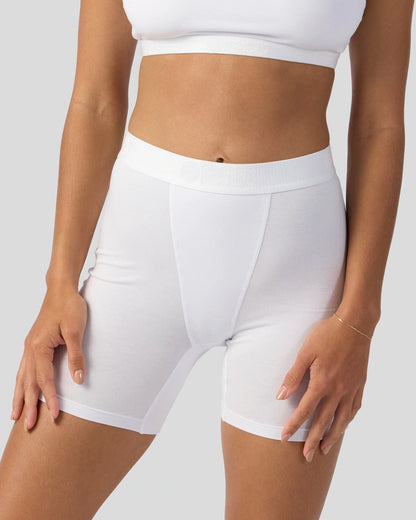 Modal Solids - White - Womens Boxer Brief - Modal