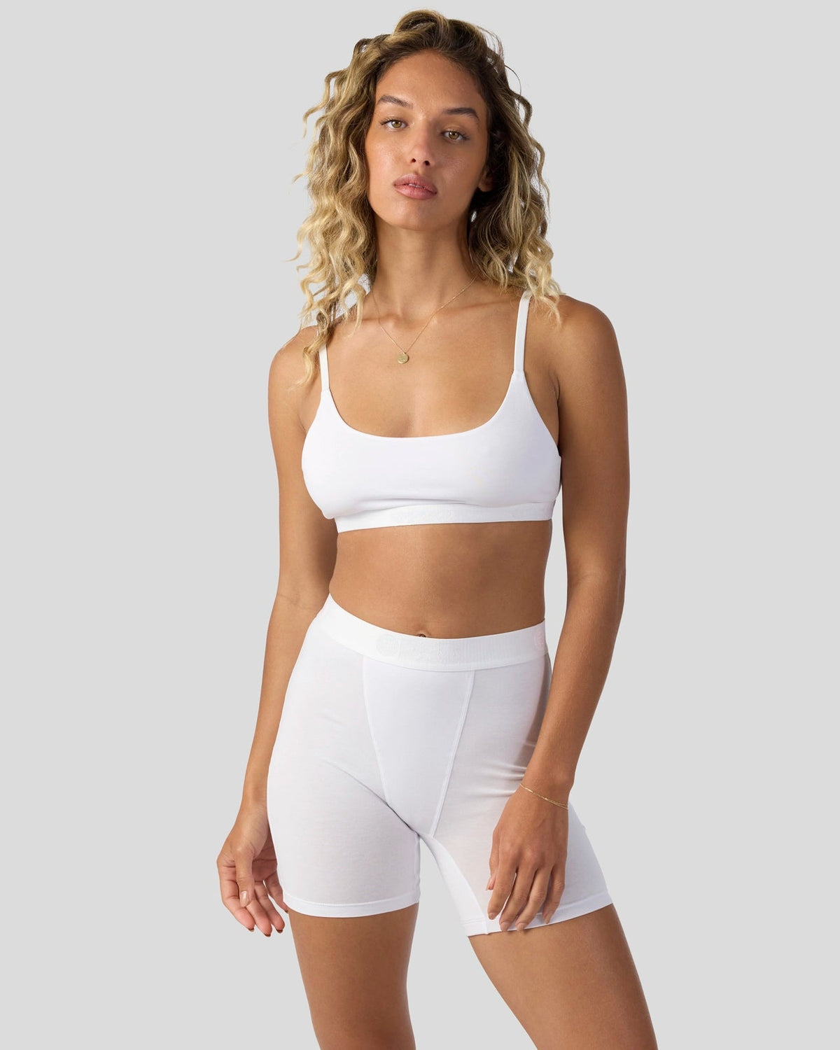 Modal Solids - White - Womens Boxer Brief - Modal
