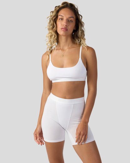 Modal Solids - White - Womens Boxer Brief - Modal