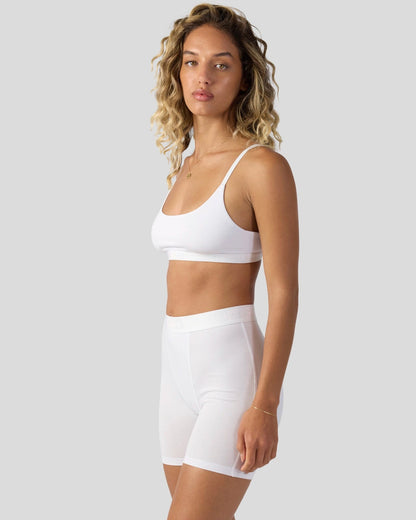 Modal Solids - White - Womens Boxer Brief - Modal
