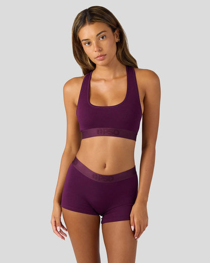 Modal Solids - Plum - Sports Bra - Modal