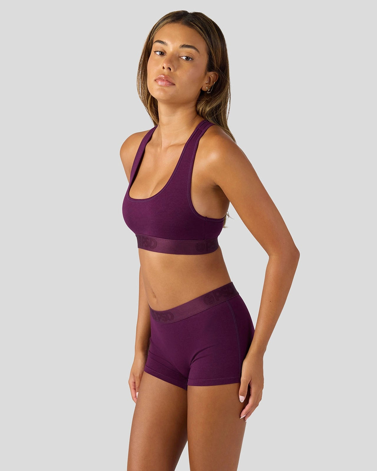Modal Solids - Plum - Sports Bra - Modal