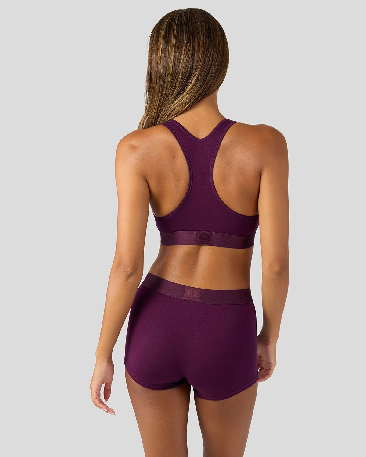 Modal Solids - Plum - Sports Bra - Modal