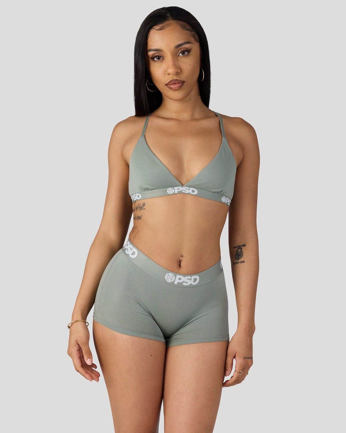 Modal Solids - Sage - Triangle Bralette - Modal