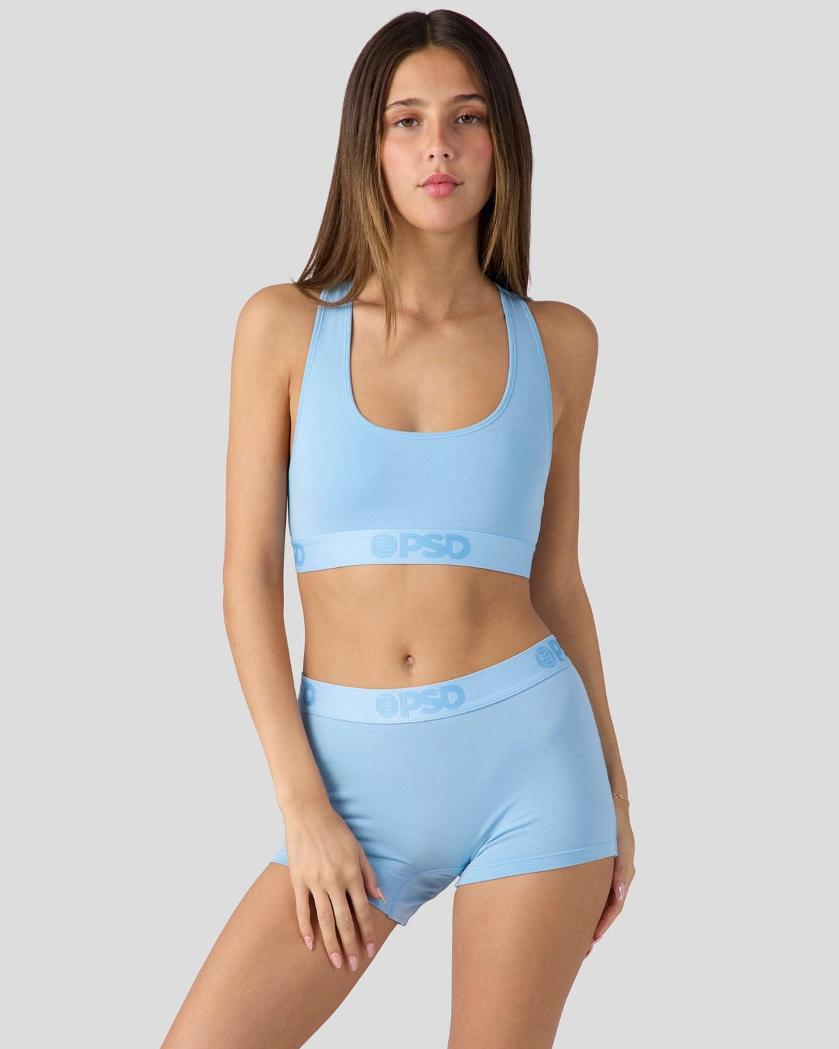 Modal Solids - Baby Blue - Sports Bra - Modal