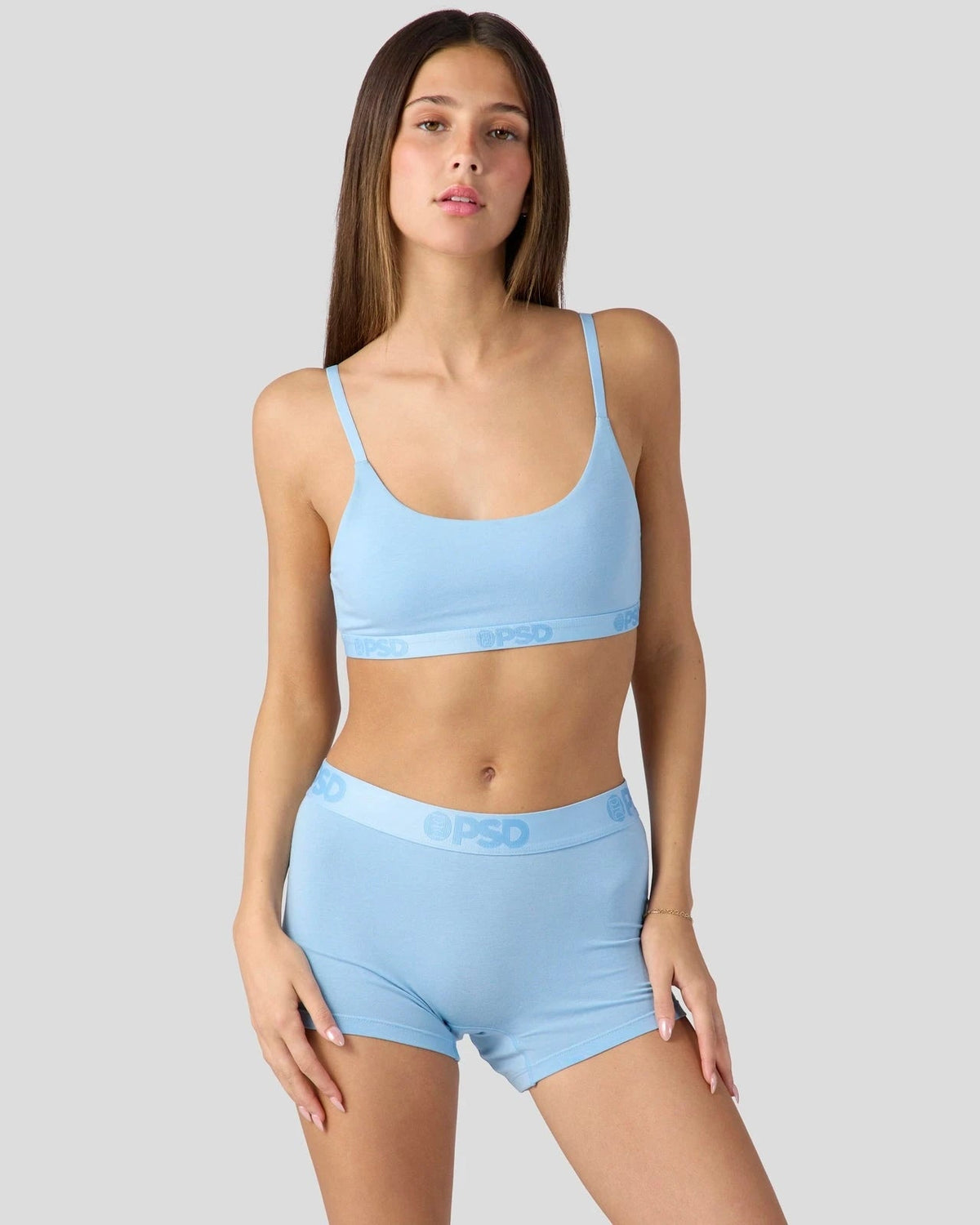 Modal Solids - Baby Blue - Scoop Bralette - Modal