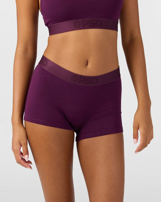 Modal Solids - Plum - Boy Short - Modal