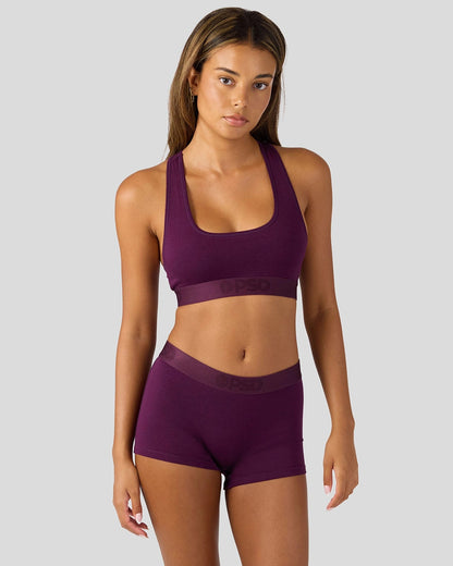 Modal Solids - Plum - Boy Short - Modal