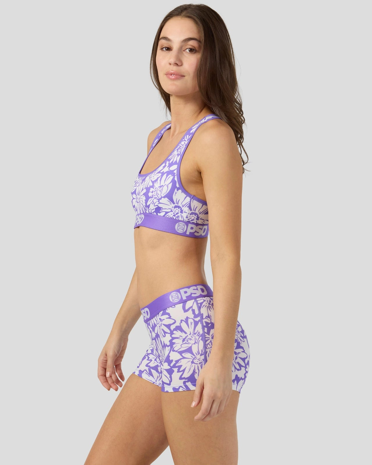 Floral Purp - Sports Bra