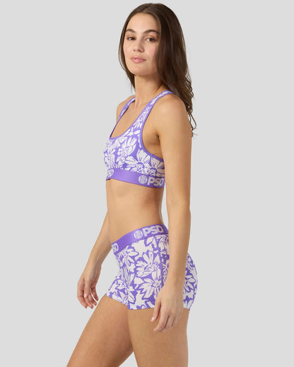 Floral Purp - Sports Bra