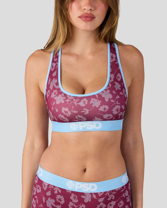 Halftone Bloom - Sports Bra
