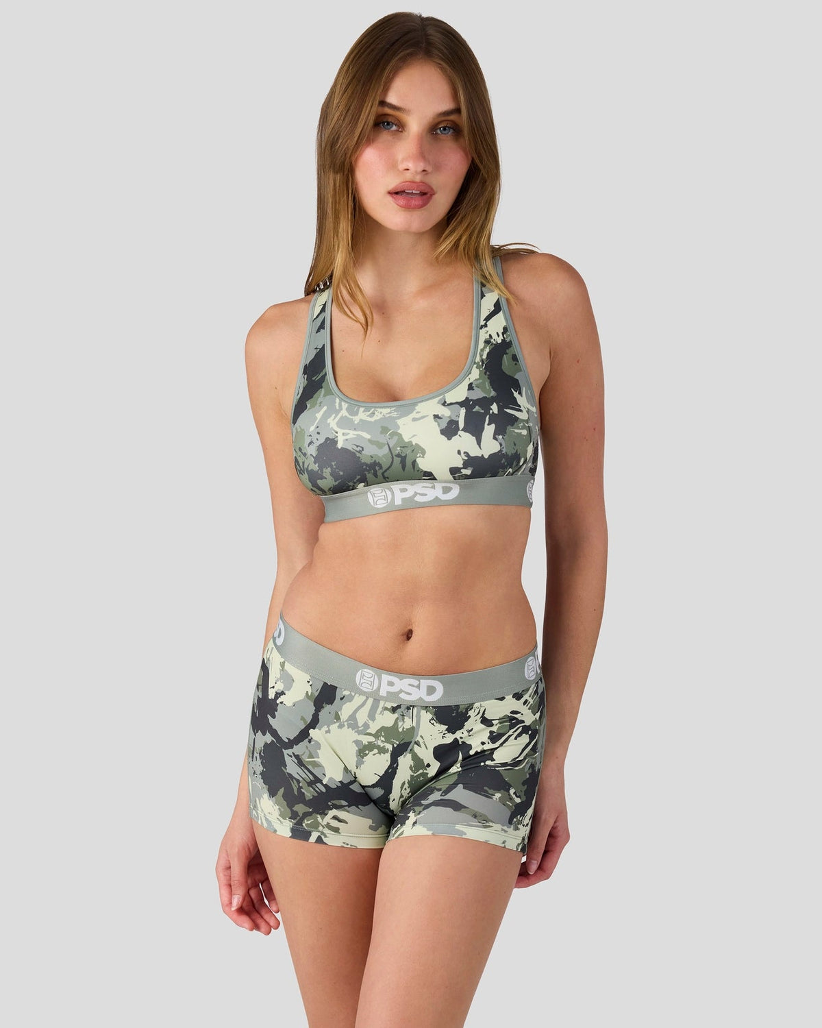 Sage Camo - Sports Bra