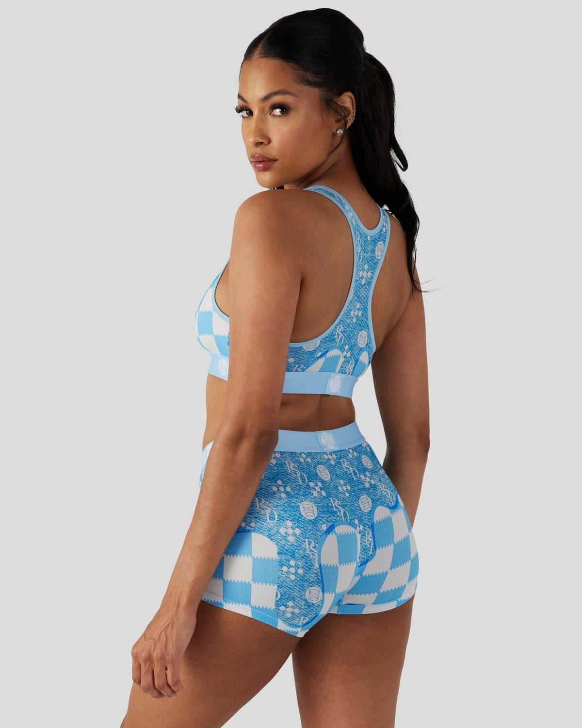 Blue Denim Drip - Sports Bra